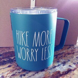 Rae Dunn Insulated Stainless Steel Mug with Lid, 12 oz, Hike More.Worry Less.